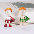 Cartoon Hero Figure Brooch With Bright Enamel Cape view 4