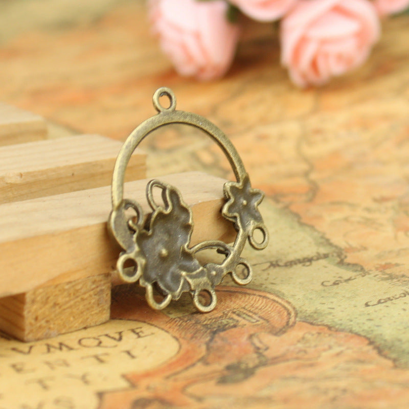 Vintage Round Alloy Earring Findings 35x32mm