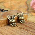 Sculpted Rabbit Metal Charm in 3 Finishes for Jewelry Crafts view 3