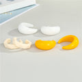 Chunky Acrylic C Hoop Stud Earrings in Yellow White or Beige view 4