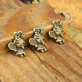 Tennis Racket Rabbit Alloy Charm in 3 Metal Finishes view 1