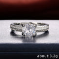 Silver Round Clear CZ Four-Prong Double Channel Ring view 5