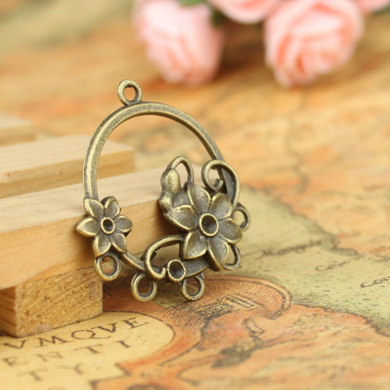 Vintage Round Alloy Earring Findings 35x32mm