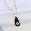 Gold Tone Enamel Evil Eye Pendant Necklaces in Five Drop Shapes view 6
