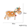 Enamel Cow Brooch Flower Ear Red Heart Three Colors view 5