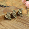 Tennis Racket Rabbit Alloy Charm in 3 Metal Finishes view 2