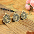 Double Sided Cross Medal Alloy Charm in 3 Metal Finishes view 2