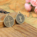 18mm Double-Sided Cross Round Alloy Charm Pendant