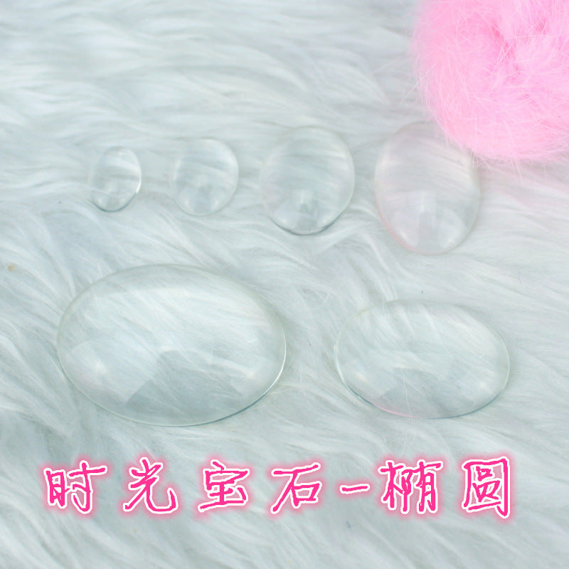 Oval Clear Glass Cabochon Insert for DIY Jewelry