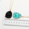 Gold Tone Irregular Crystal Cluster Pendant Necklaces in Two Colors view 2