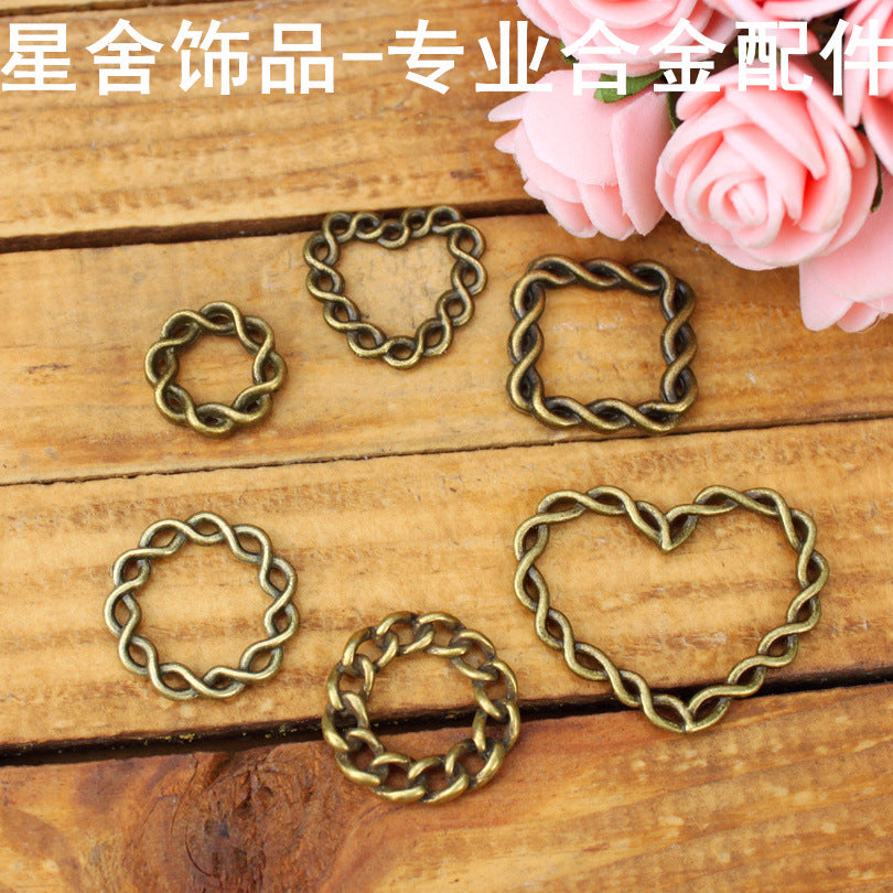 Twisted Ring Alloy Connector Charm Pendant