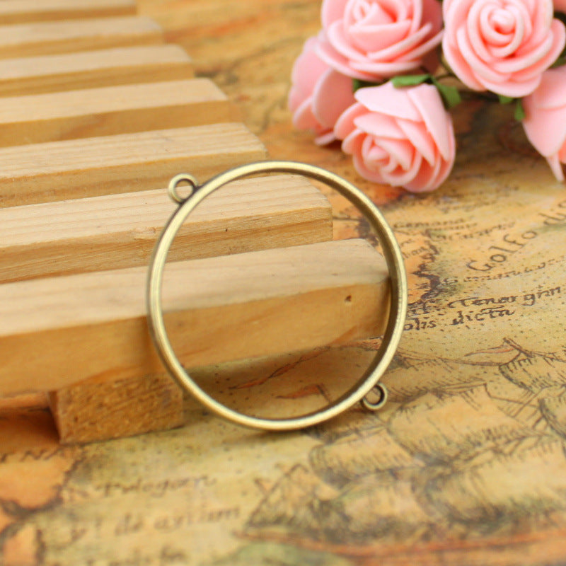 30mm Alloy Double Bail Round Frame Bezel Setting