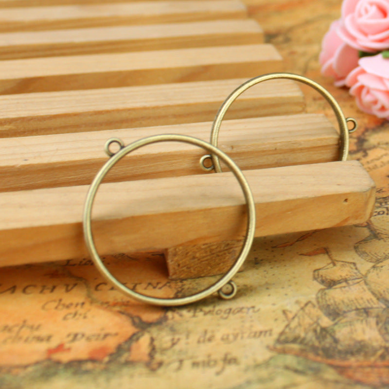 30mm Alloy Double Bail Round Frame Bezel Setting