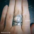 Floral Engraved Wrap Ring In Antiqued Gold And Silver Tones view 4