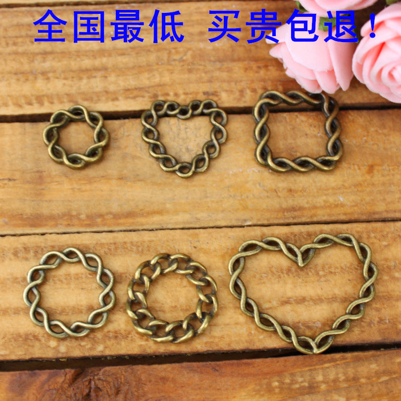 Twisted Ring Alloy Connector Charm Pendant