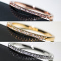 Slim Half-Eternity Clear Stone Band In Three Metal Tones view 4