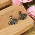 Small Ginkgo Leaf Metal Charm in Five Finish Options view 2