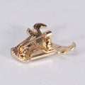 Crystal Pave Bull Head Brooch Gold Tone Black Eye Accents view 3