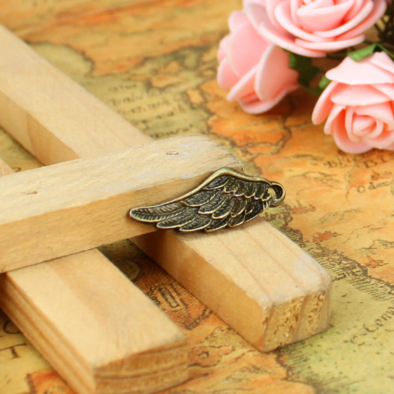 Vintage Alloy Wing Feather Charm Pendant 27x10mm