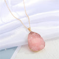 Gold Tone Irregular Crystal Cluster Pendant Necklaces in Two Colors view 5