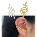 Gold Tone Leaf No Piercing Single Ear Cuff Accessory view 1