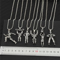 Silver Tone Fitness Athlete Pendant Necklaces in Six Designs view 2
