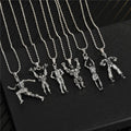 Silver Tone Fitness Athlete Pendant Necklaces in Six Designs view 1