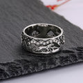 Silver Wolf Mountain Night Band Rings Men Women Sizes view 2