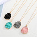 Gold Tone Irregular Crystal Cluster Pendant Necklaces in Two Colors view 1