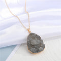 Gold Tone Irregular Crystal Cluster Pendant Necklaces in Two Colors view 4