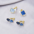 Blue Swirl Double Rounded Square Screw Clip Earrings view 3