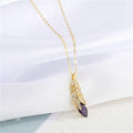 Gold Tone Butterfly, Ginkgo Leaf and Feather Pendant Necklaces view 5