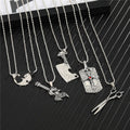 Silver Tone Barber Tool and Novelty Pendant Necklaces in Five Designs view 1
