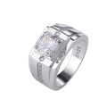 Wide Geometric Round Solitaire Signet Ring In Two Metal Tones view 5
