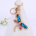 Peacock Blue Dragonfly Keychain Large Crystal Wing Charm view 6