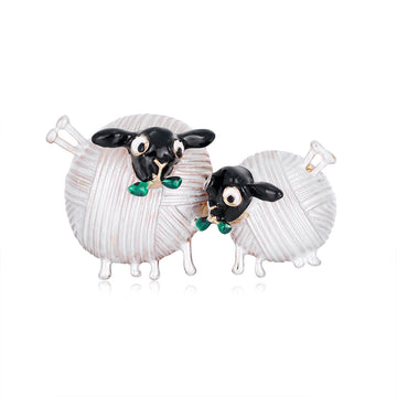 Black Silver Tone Flower Enamel Metal Brooch Pin for Jackets and Lapels