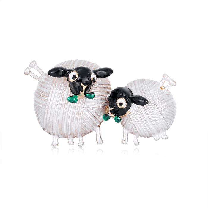 Black Silver Tone Flower Enamel Metal Brooch Pin for Jackets and Lapels