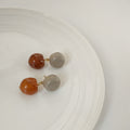 Two Tone Acetate Resin Double Ball Drop Stud Earrings view 3