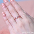 Open Leaf Branch Clear Stone Ring In Three Metal Tones view 5