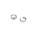 Silver No Pierce Ear Cuffs Solid Band Triple Line Set view 5