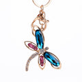 Peacock Blue Dragonfly Keychain Large Crystal Wing Charm view 5