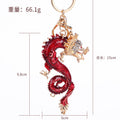 Chinese Dragon Metal Keychain Rhinestone Head 2 Colors view 4