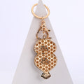 Rhinestone Owl Metal Keychain Gold Tone Clasp Ring 3 Colors view 4