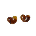 Amber Marbled Translucent Heart Acrylic Stud Earrings view 5