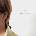 Silver Organic Twisted C Hoop Earrings Irregular Mini Hoops view 2