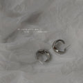 Silver Organic Twisted C Hoop Earrings Irregular Mini Hoops view 3