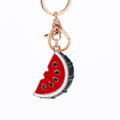 Enamel Watermelon Slice Keychains Green Rind Rhinestones 3 Colors view 5