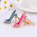 Rhinestone High Heel Shoe Metal Keychain Clasp 6 Colors view 1