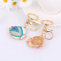Rhinestone Tropical Fish Keychain Gold Clasp Three Colors view 4