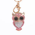 Rhinestone Owl Keychain Heart Belly Gold Tone 4 Colors view 5